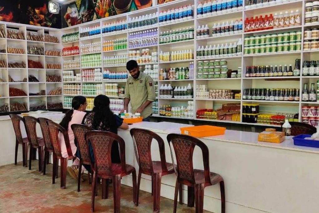 Spices and selected natural products available at Aroma Thekkady
